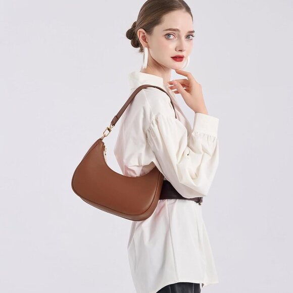 Elegant Vintage Shoulder Bag with Secure Zipper - Cute Hobo Purse for Daily Use - Picture 2 of 7